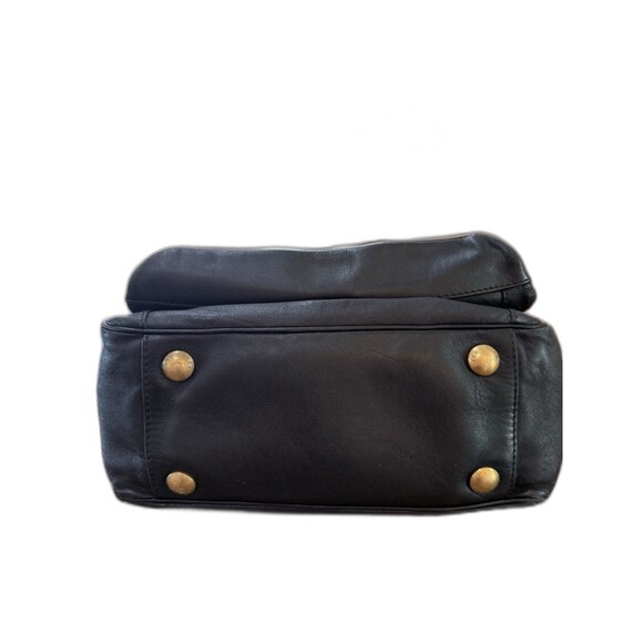 Rag & Bone Atlas Black Lamb Leather Satchel Tote Crossbody Bag Brass Hardware M - Picture 3 of 16